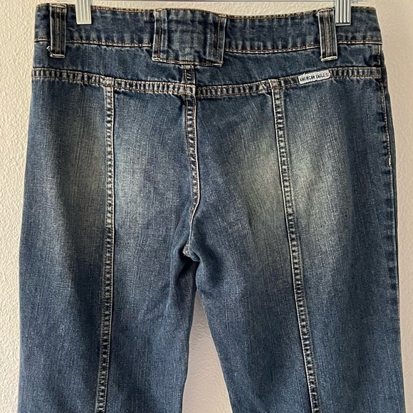 American eagle outfitters vintage Y2K flare low rise boho blue jeans size 6 - Picture 6 of 14